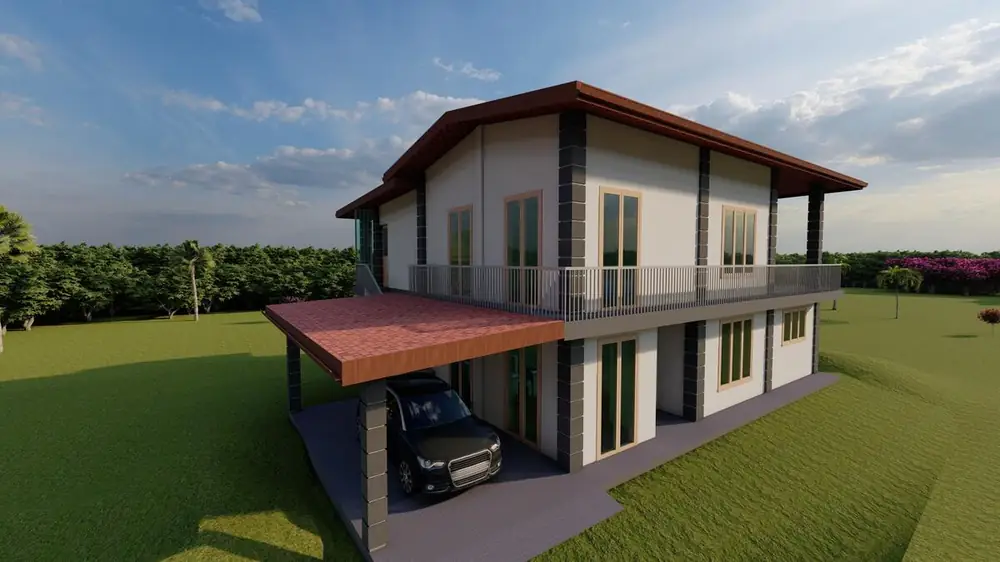 Left corner perspective of green building project in Sri Lanka